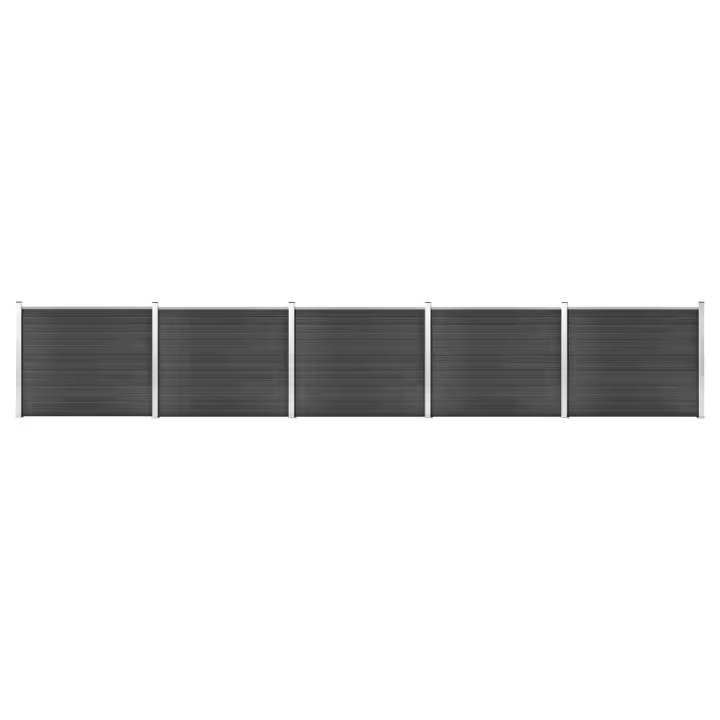 vidaXL Set de panel de valla WPC gris 872x146 cm - 1