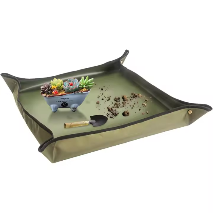 Plant Repotting Mat,Waterproof Planting Mat,Portable Potting Trap Plant Transplanting Mat - 1