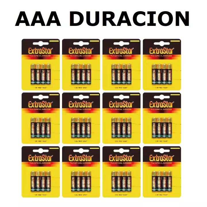 PILA AAA 1.5V R03 ESPECIAL DURACION,CAJA DE 12 PACK DE 4 UNIDADES,48 PILAS,PARA MANDO,EXTRASTAR,FESPU - 1