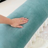 Funda De Almohada De Talla Grande De Poliéster 100% Con Volante De Encaje Para Doble Calidez De Algodón Flannel Para Pareja En Invierno 45x180cm - details 4