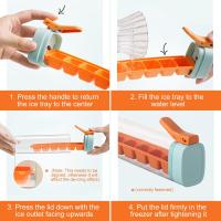 Molde Cubo de Hielo, 81x42x213mm Moldes de Hielo manuales innovadores, 6 Moldes de congelación cuadrados flexibles, para Bebidas, whisky, cóceles, Naranja - details 1
