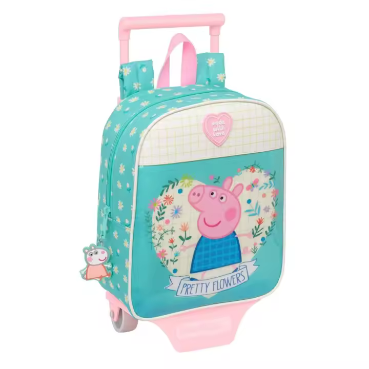 Mochila con Carro Peppa Pig "Pretty Flowers" 22X27X10Cm (Safta 612390280) - 1