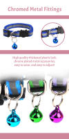 Collar Reflectivo Para Gatos Con Campana Y Material Suave Cuello Rompiendo Ajustable Seguridad Elástica Colors Pet Products - details 5