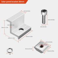 Panel solar, soportes de abrazadera de Borde de panel solar, 4 piezas de Fijación de panel solar para panel solar, para panel solar de 1.181 en de altura del módulo - details 3