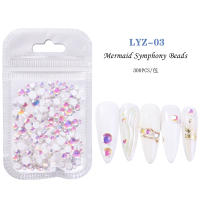 300Pcs Rhinestones De Mermaid Uso En Uñas Colores Caramelo Tamaños Mixtos Cristal Redondo Translúcido Aurora Para Decoración DIY - details 10