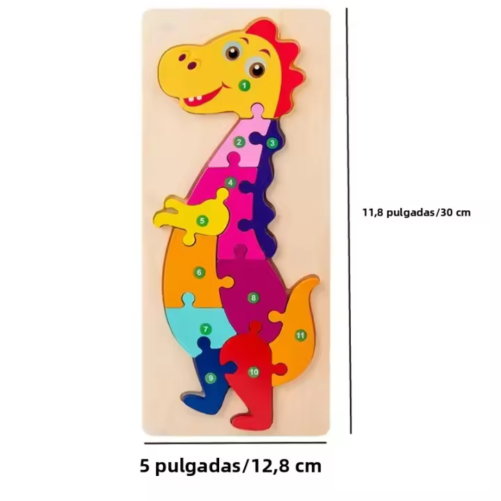 Rompecabezas De Madera Para Niños Con Temas De Dinosaurio Animal Y Tráfico Juguete De Puzzle Ideal Para Niños Y Niñas Regalo Ideal Adecuado Para Edad 3-6 Años - 1