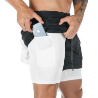 Shorts De Correr Para Hombre Verano 2024 2 En 1 Deportivos De Entrenamiento Secado Rápido Pantalones De Gimnasio - details 32