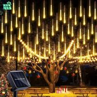 Luz De Lluvia De Meteoros Solar 30cm Con 8 Tubos Y 192 LEDs Luces De Hadas Impermeables Para Decoración De Navidad - details 11