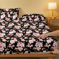 Sábana Ajustada Moderna Y Sencilla Con Estampado De Plantas Y Flores Material Poliéster 100% Para Dormitorio Sin Fundas De Almohada - details 3