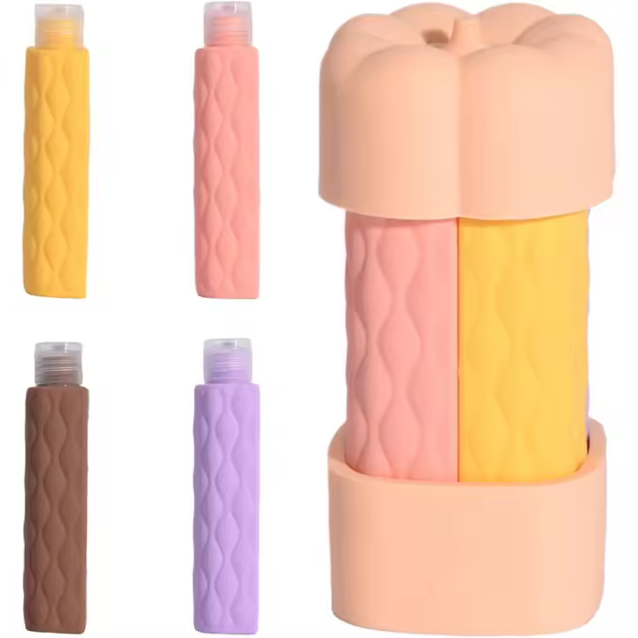 Botellas De Viaje Para Artículos De Aseo - Envases Recargables Portátiles,Botellas Reutilizables Portátiles 4 En 1 Para Vacaciones, Senderismo, Playa Y Camping - 1