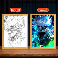 Marco De Fotos Para Pintura Con Figura De Anime Naruto Sasuke Gaara Luz LED Nocturna Decoración Para Dormitorio Regalo De Navidad Lámpara De La Luna - details 12