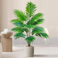 Planta Artificial De Palmera Areca De 105 Cm Hojas Tropicales Falsas Decoración Para Interior Y Oficina Color Amarillo - details 13