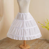 Falda A-Line Para Niños Con 3 Aros De Cosplay Jupon Enfant Crinolina Para Vestido De Novia Con Cintura Elástica - details 0