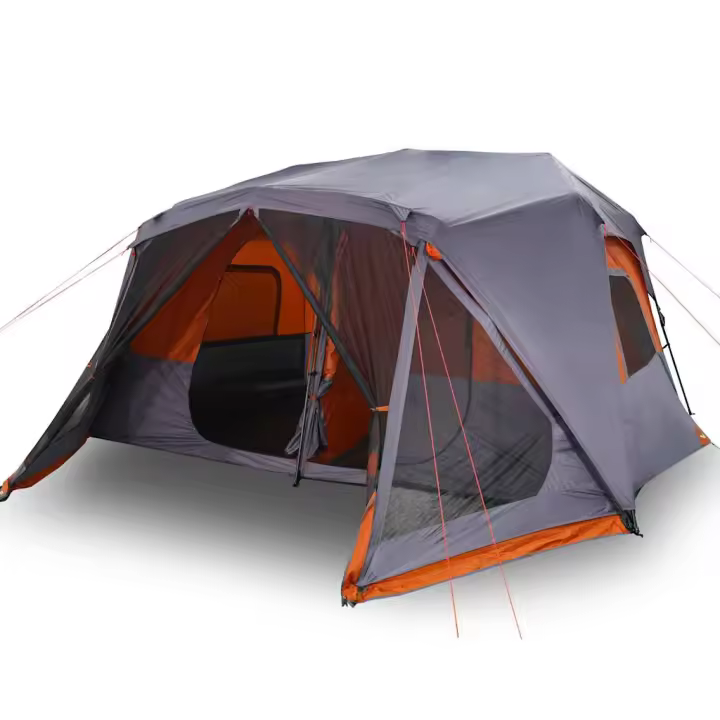 vidaXL Tienda familiar 10 personas impermeable apertura rápida gris - 1