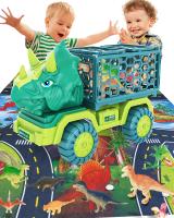 Juguetes De Camión Con Dinosaurio Triceratops Matriz De Actividades Grande Juego De Dinosaurios Con Huevos Para Niños Y Niñas - details 5