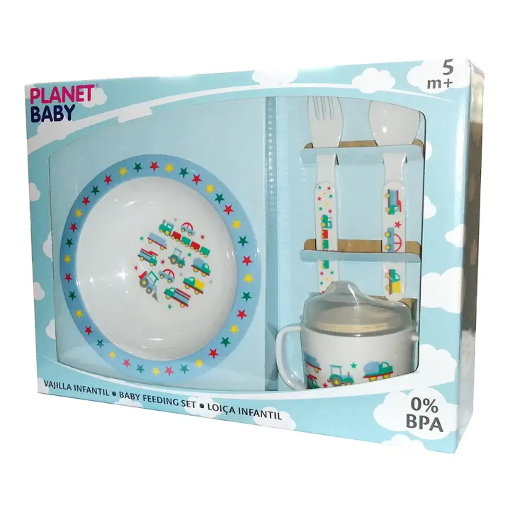 Planet Baby Vajilla Infantil Melamina Azul - 1