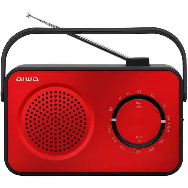Aiwa Radio Sobremesa R-190RD Color Rojo con Controles a los Costados. - 1