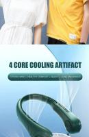 Ventilador portátil para colgar en el cuello, dispositivo de refrigeración USB sin hojas, banda para el cuello de 360 grados, 78 salidas de aire envolvente, recargable, 4000Mah - details 4