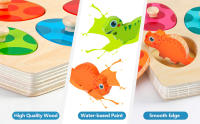 Puzzle De Dinosaurio De Madera Juego Educativo Montessori Para Niños Juguete De Aprendizaje Temprano De 3D Regalo Para Niños De 3-6 Años - details 1