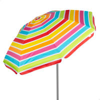 Aktive - Sombrilla playa a rayas multicolor, protección UV50, mástil acero inclinable y regulable en altura, tejido poliéster Oxford, 8 varillas, incluye funda transporte con asa, sombrillas de playa - details 1