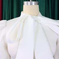 Vestido Elegante De Fiesta Para Mujer 2024 Con Cuello Con Lazo Manga Corta Cintura Alta A-Line Plisado Hasta El Tobillo Vestido De Cumpleaños - details 12