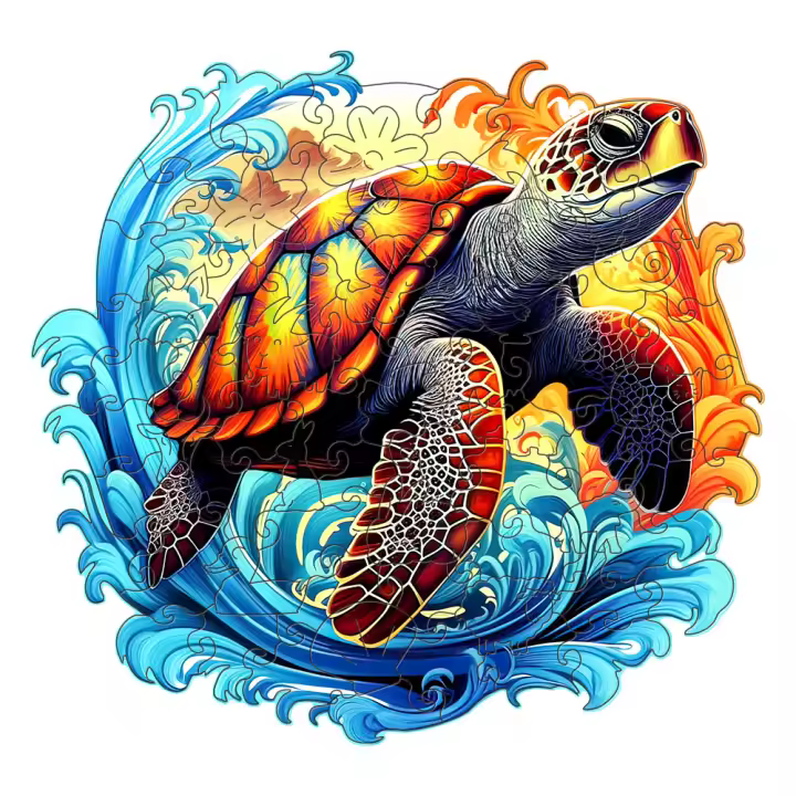 Puzzle De Tortuga De Madera En Forma Irregular Regalo Para Agradecimiento Y Navidad Reducción Del Estrés Adulto Juego De Rompecabezas Personalizado - 1