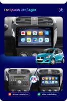 AWESAFE inalámbrico CarPlay Android Auto Radio para SUZUKI Splash Ritz 2004 2005 2006 2007 2008 2009 2010 coche reproductor multimedia GPS 2 din autoradio volante controles RDS Bluetooth - details 2