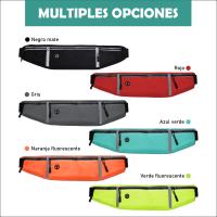 Riñonera Running Deportiva Impermeable, Bolsa Cintura Ajustable 50*11cm, Reflectante Cinturón Running Impermeable con Conector para Auriculares, Riñonera Antirrobo Cartera para Viaje Deporte Correr - details 2