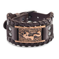 Pulsera Vikinga De Moda Con Encanto De Runas Nórdicas Y Compas Pulsera De Cuero Tejido Para Hombres Joyería De Moda Para Fiesta - details 29