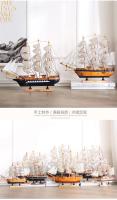 Modelo De Barco De Madera Sólida De Lujo Y Creativo Adorno Retro Para El Hogar Decoración De Arte Hecho a Mano Figura De Madera Para Decoración Del Hogar - details 2