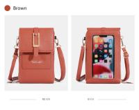 Bolso Bandolera De Cuero Sintético Moda Con Pantalla Táctil Y Pochete Exterior Para Mujer Estilo Inglés Vertical Con Slots Para Tarjetas - details 18