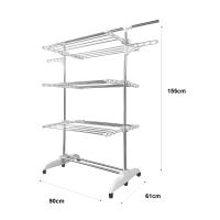 Tendedero XXL Plegable Premium Slim Nyana Home | 6 Niveles | Acero Inoxidable | Barra Telescópica | 48 Ganchos | 6 Ruedas Pivotantes 360º con Freno - details 1