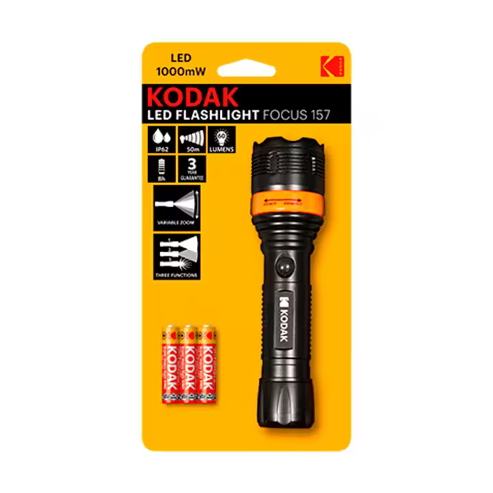 Linterna LED Kodak 60 Lúmenes | Foco Ajustable | 3 Modos de Operación - 1