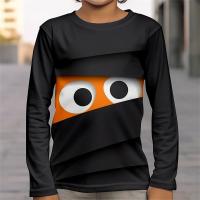 Camiseta De Halloween Con Ilusión Optica De Ojo Grande Para Niños Y Adolescentes Hombres Estilo Activo Material De Poliéster Talla Grande Para Unisex - details 6
