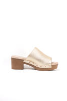 Lyla Wang Sandalias mujer mules con tacón alto y plataforma efecto madera con tachas y plantilla acolchada - details 4