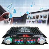 Amplificador Digital De 4 Canales 1600W Pico Potencia HiFi Sonido Mini HIFI Estéreo Con Bluetooth USB FM Compatible Mini Amplificador De Audio - details 2