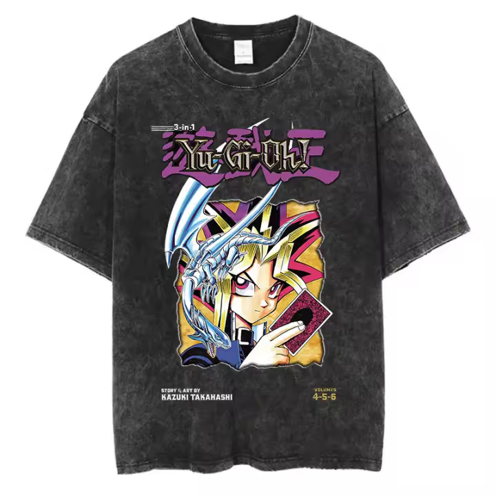 Camiseta De Algodón Japonés Vintage De Verano Con Impresión De Anime Yu Gi Ou Harajuku Estilo Callejero Hip Hop Para Hombres - 1