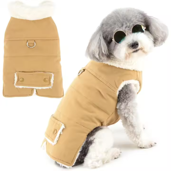 Abrigo para perros - Ropa para perros - Abrigos de invierno para perros - Abrigo para perros- Ropa de invierno - Ropa de chaleco - Con anilla para cinturón -Para pequeños - Para interior - Para exterior - S - Para 2-3 kg - Verde - 1