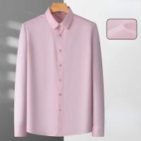 Camisa Social Para Hombre Antienvejecimiento Cuello En V Manga Larga Ajustada Blusa Negocios Blanco Oficina Tallas 5XL 6XL - details 12