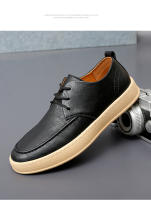 Zapatos Casuales Para Hombre En Cuero Genuino Italiano Zapatillas De Correr Al Aire Libre Zapatos De Oficina Con Cordones - details 2