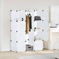 vidaXl Armario modular con 9 compartimentos 109x36,5x143 cm en color Blanco/Negro y blanco | almacenamiento funcional diseño moderno para baño dormitorio sala - details 0
