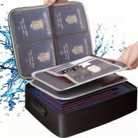 Bolsa De Documentos Fireproof Negra Resistente Al Agua Con Cierre De Cremallera Portátil Organizador De Laptop Archivos Certificados Multi-compartimentos - details 2