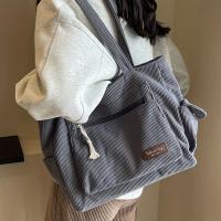 Bolso De Hombro De Corduroy Sencillo Color Sólido Retro Con Múltiples Bolsillos Para Escuela Trabajo Y Compras Unisex - details 1