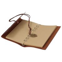 Cuaderno De Diario Lindo Con Embossado De Hojas Y Colgantes Retro Cubierta De Cuero Sintético PU Libro De Bocetos Y Notas - details 2