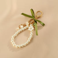 Llavero De Mujer Con Flor De Valenciano Verde PU Cuero Accesorio Para Coche Regalo De San Valentín Llavero De 1 Pieza - details 2