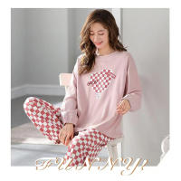 Conjunto De Pijamas Para Mujer Con Dibujos Animados Camiseta De Manga Larga Y Pantalones Dos Piezas Pijama De Noche Estilo Básico Talla Grande Para Otoño Y Primavera MOV - details 8