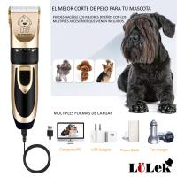 Kit de aseo para perros : recargable, inalámbrico, recortadores de pelo de mascotas silenciosos y de bajo ruido para perros, gatos y otras mascotas (dorado) - details 3