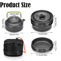 Juego De Cocina Para Camping Kit De Utensilios De Cocina Y Comestibles Para Exteriores Tetera De Viaje Y Picnic Equipamiento De Aluminio Plegable Para 2-3 Personas - details 1