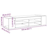 Mueble para TV vidaXL con luces LED en color negro y roble, de 135x39x30 cm, hecho de madera - details 7