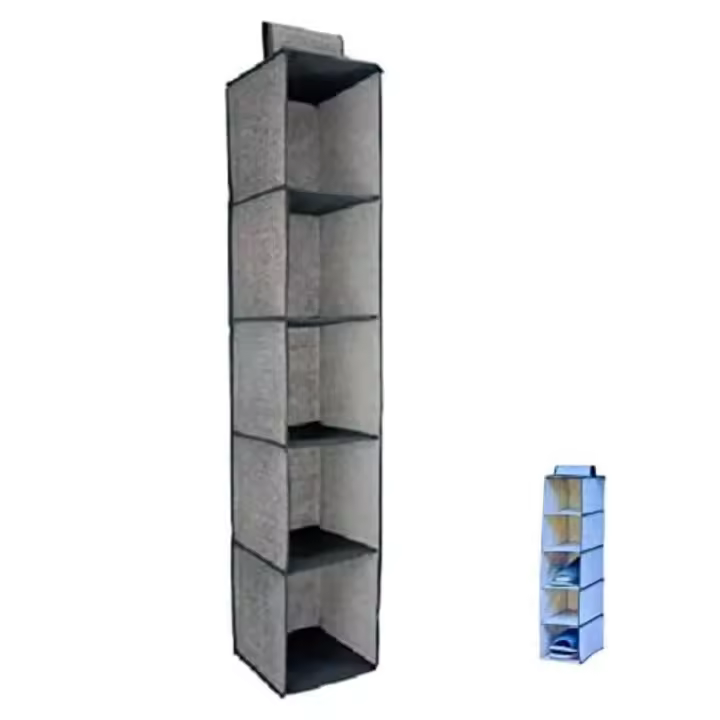 Iklob® Store: Organizador Armario Colgante (Gris 5 Niveles 30X15X70 CM), Organizador Zapatos, Organizador Ropa y Organizador de Bolsos - 1